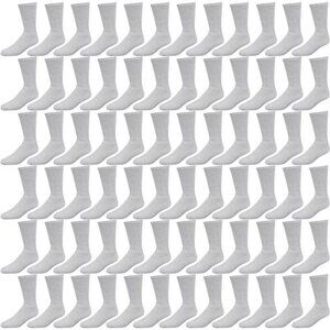 72 Pairs Crew Socks for Men Women, Bulk Cotton Sport Sock, Various Styles